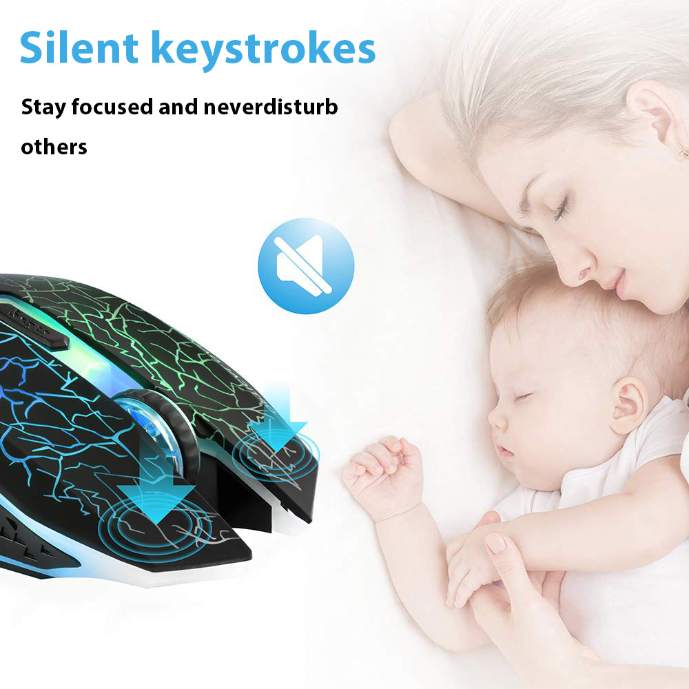 Ergonomic wireless Gaming Mouse 2.4G RGB Mute Mause 1600 dpi chargeable Mechanical Mouse For PC Laptop Computer Gamer