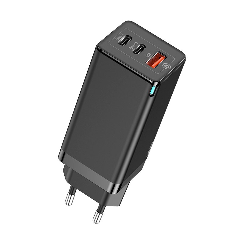 Baseus 65W GaN Ladegerät Schnell Ladung 4,0 3,0 Typ C PD Schnelle Ladegerät 3 Hafen USB Ladegerät mit QC 4,0 3,0 tragbare Telefon Ladegerät: GaN Ladegerät Schwarz