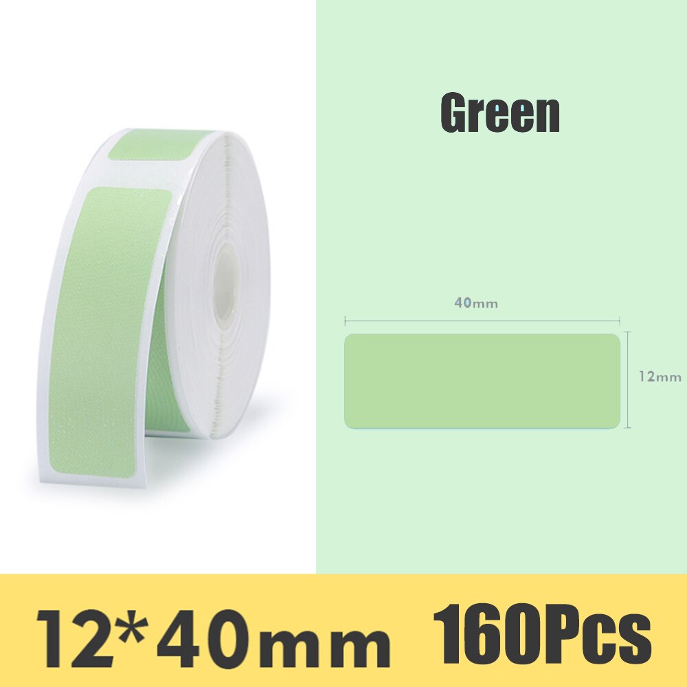 Niimbot D11 Mini Label Printer Paper Label Sticker Waterproof, Oil-proof and Tear-resistant Multi-color Pure Color: Green 12 to 40mm