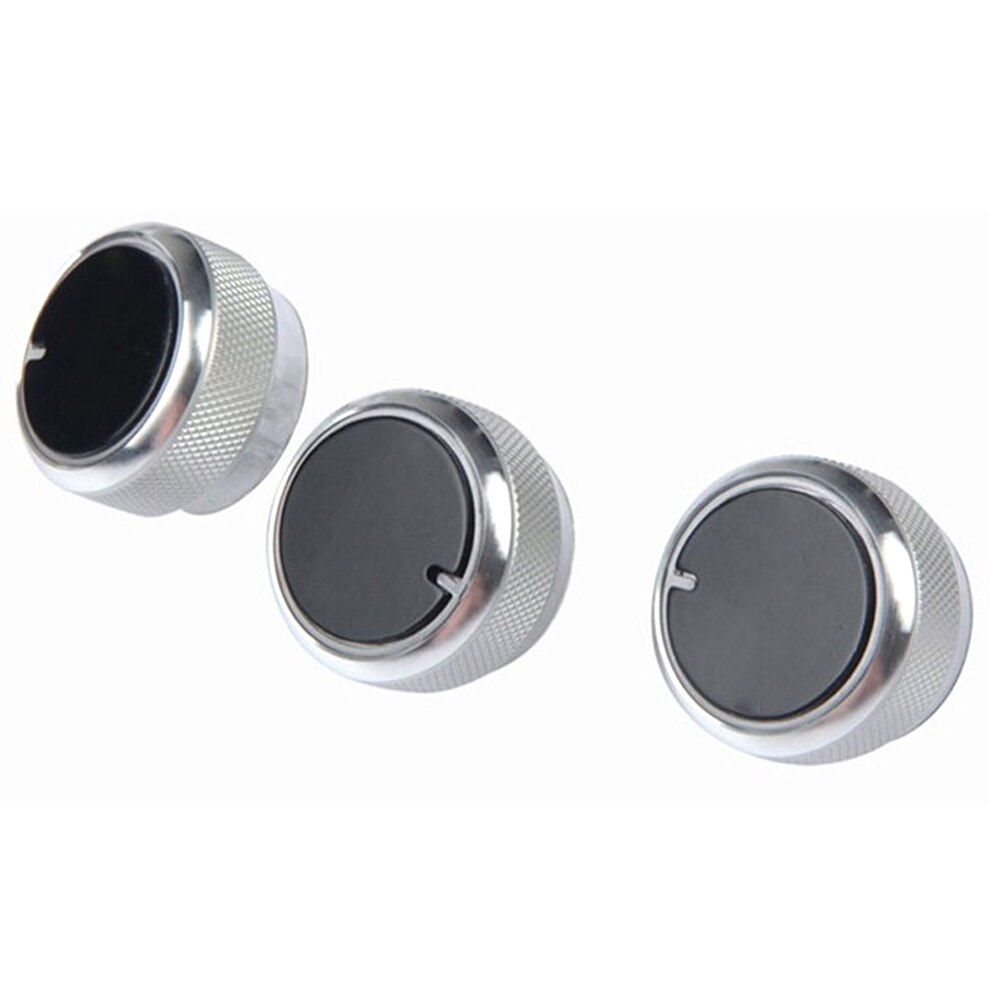 3 pièces/ensemble bouton de climatisation de voiture bouton de commande de chaleur bouton de commutation accessoires de voiture en alliage d'aluminium bouton ca pour Ford Focus: gray