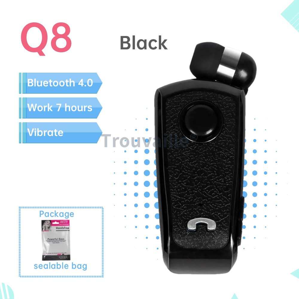 Trouvaille auriculares inalámbricos oreja en loto auriculares Bluetooth auriculares vibratorios auriculares manos libres baratos con cable retráctil: Rojo