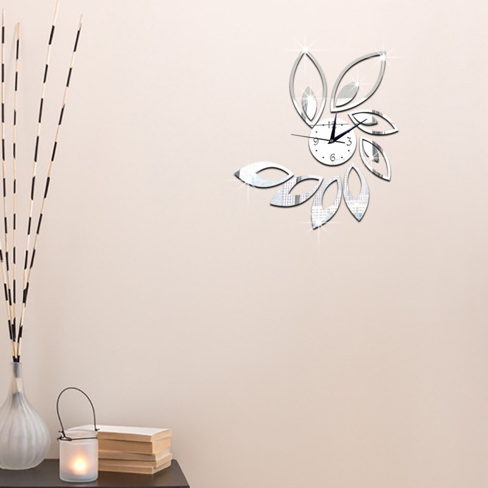 Stue utsmykning 3 d brakett klokke diy veggklokke dobbel farge lotus klokke