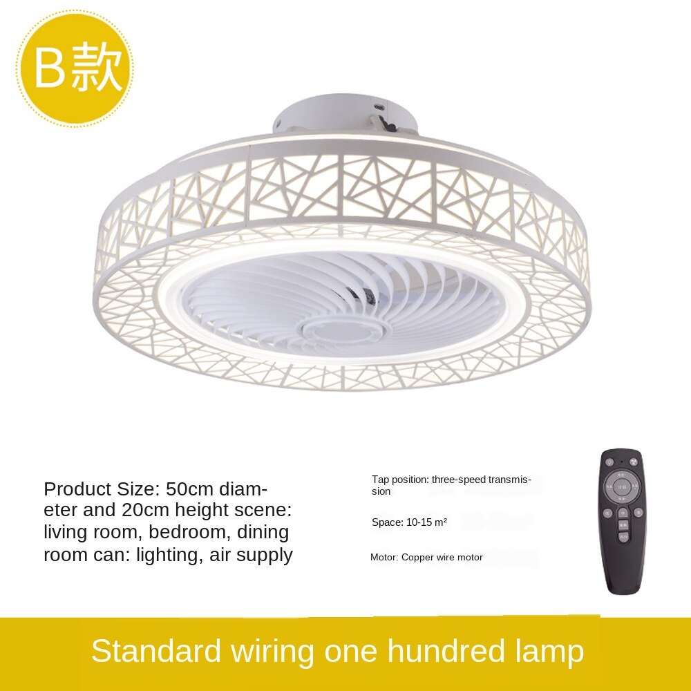 50cm smarta led takfläktar med lampor fjärrkontroll sovrum inredning ventilator lampa luft osynlig wifi bluetooth tyst: Vit / 220v med wifi -app