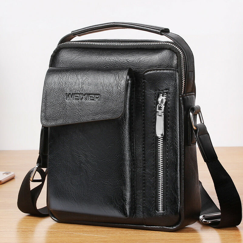 Retro Voor Mannen Crossbody Tas Kleine Toevallige Handtas Pu Lederen Mannelijke Schoudertas