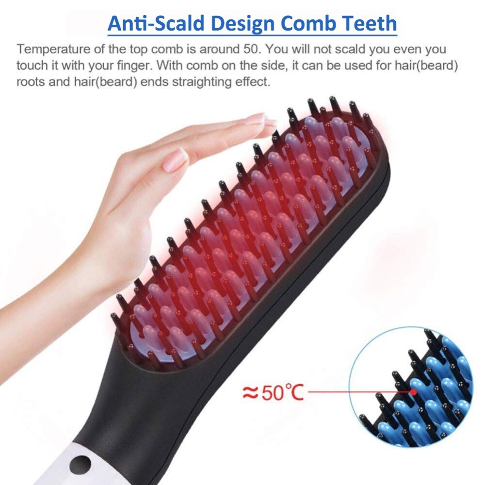 Peigne électrique multifonctionnel pour hommes, brosse à cheveux, lisseur de barbe, peigne à lisser, bigoudi, outils de coiffure