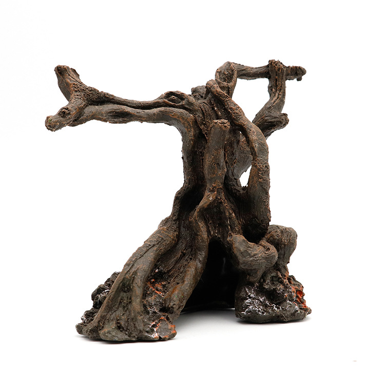 Ornements en bois d'aquarium en résine, accessoires de décoration pour Aquarium, évier, arbre en bois, bol à poissons, méduse, carpe, Reptile, animaux
