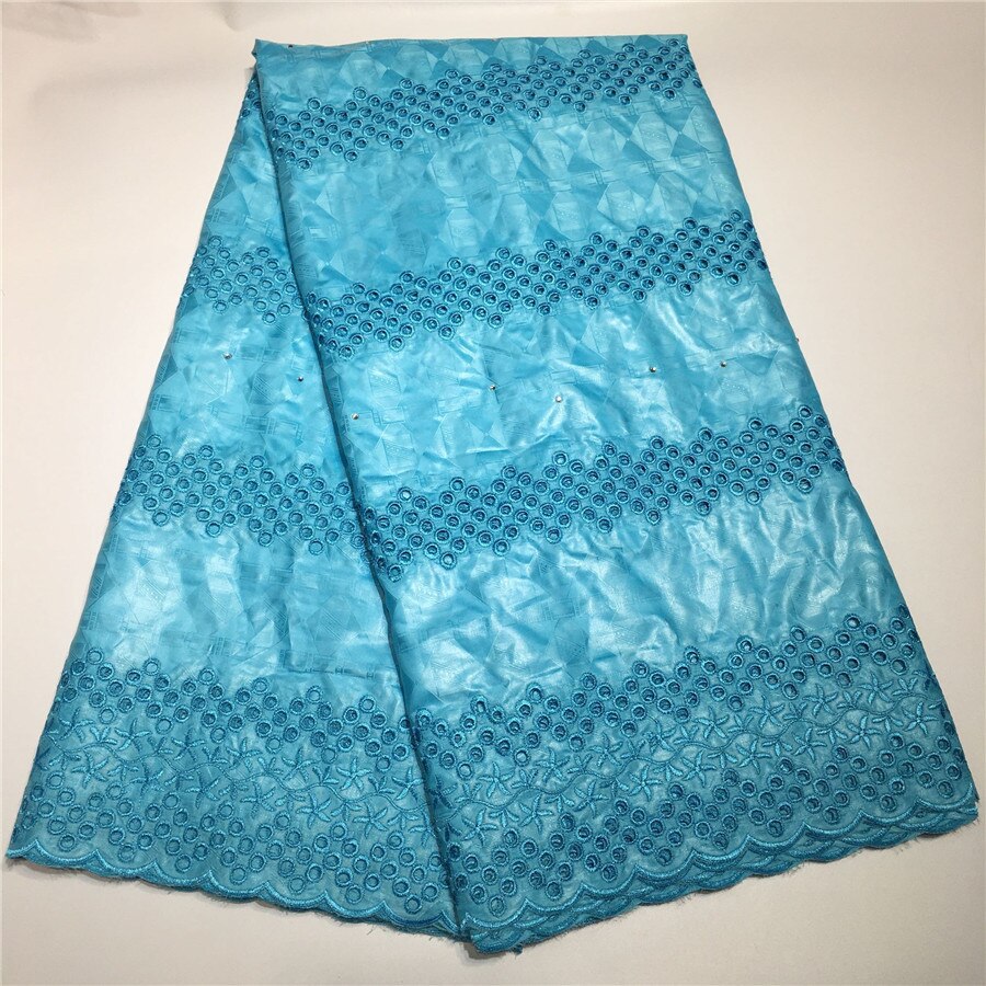 African Bazin Riche Fabric Guinea Brocade Bazin Brode Lace Fabric Embroidery Swiss voile Lace Fabric 5Yards: 5