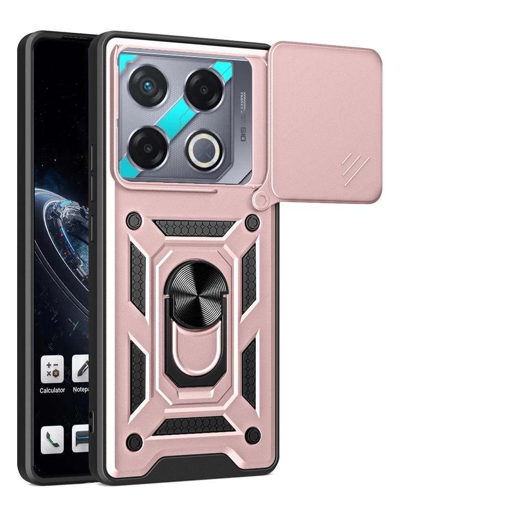 Funda protectora de cámara para INFINIX GT 20 Pro GT20 Pro Infinix Note 40 Pro + Note 40 Pro Note40 Armor cubierta de anillo híbrido: Vinilo / Gris