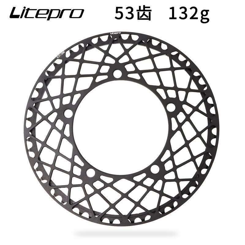 Litepro BMX Folding Bike BCD 130 Spider chainring Tray Chainwheel 53/56/58T Aluminum Alloy Crankset Chainring: 53T black