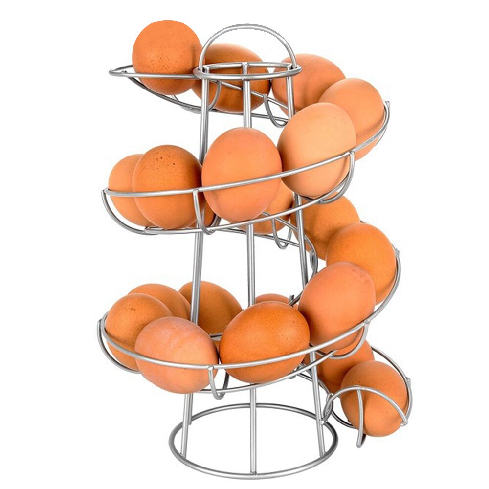 Multi-functional Black Egg Frame Spiral Egg Basket Stainless Steel Art Practical Storage Frame