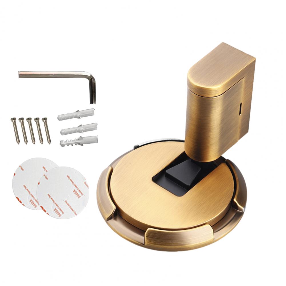 Magnetic Door Stopper No Drilling Silent Floor Door Stop with Screws Adhesive Adjustable Mechanical Magnetic Door Stopper: Yellow