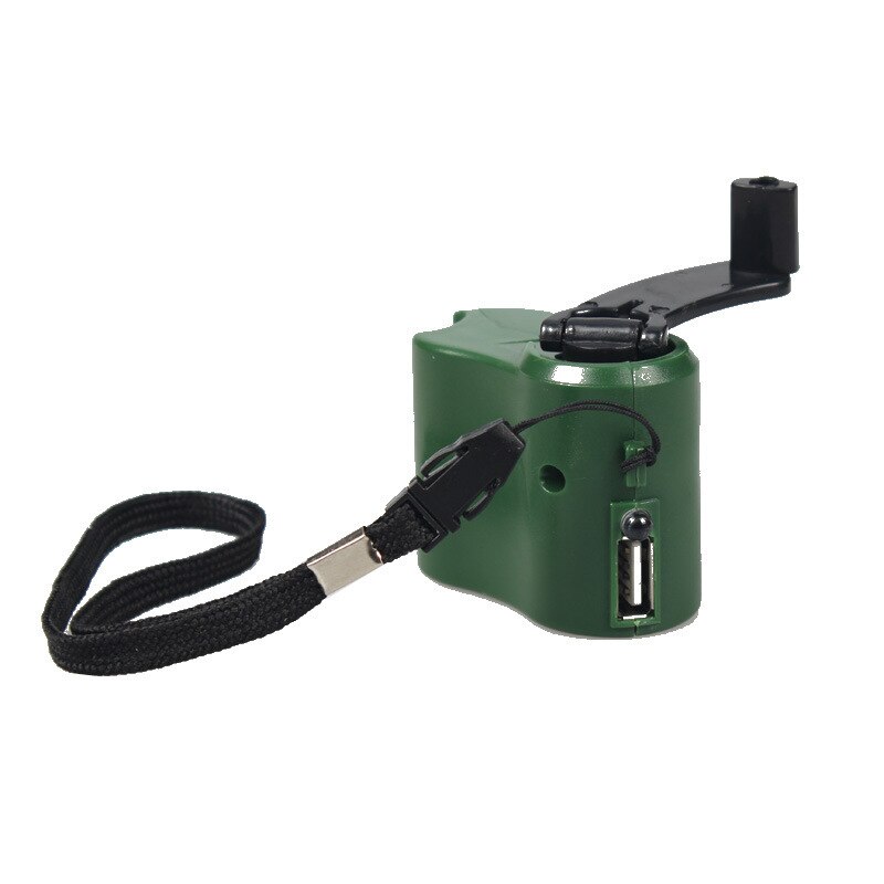 Portable Hand Cranked Power Dynamo Generator Outdoor Emergency USB Charger for Mobile Phone Camera Travel Charger: Green