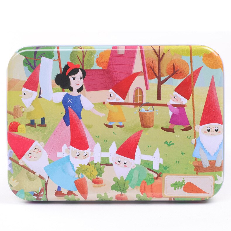 120 Stuks Houten Puzzel Cartoon Speelgoed 3D Hout Puzzel Met Ijzeren Doos Pakket Puzzel Kind Verbeteren Logisch Denkvermogen speelgoed: 5