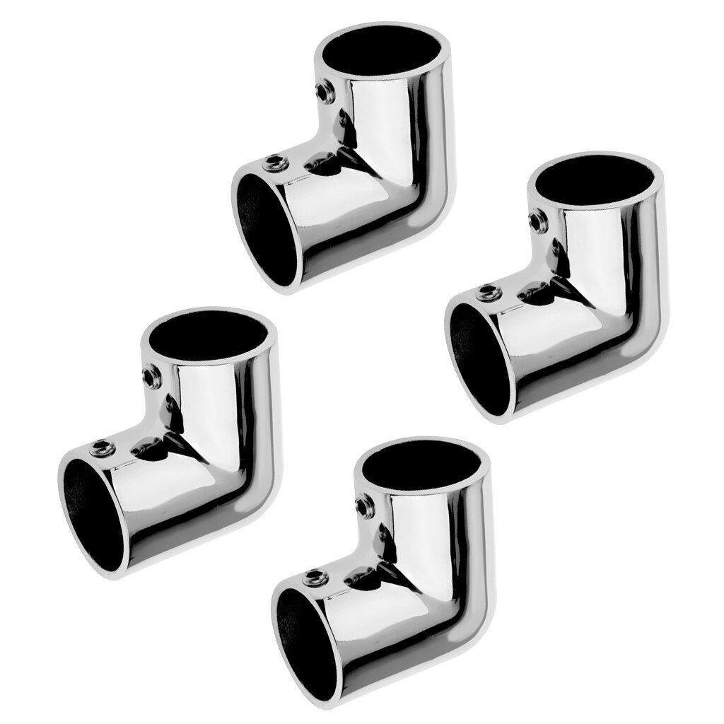 4pcs Boat Marine Hand Rail Fitting 90 Degree Elbow 316 Stainless Steel 22mm