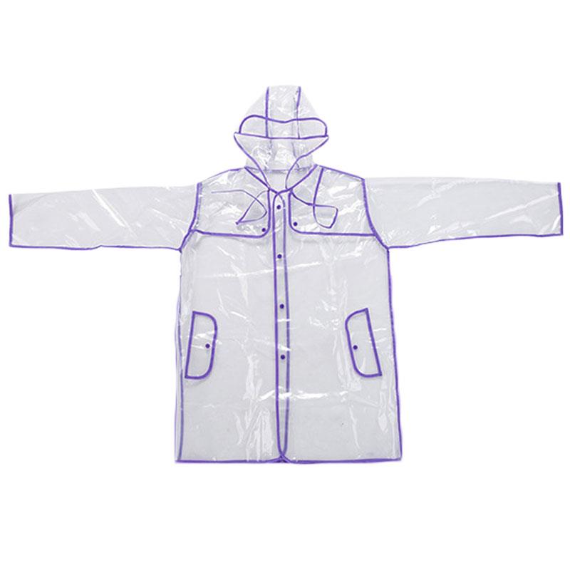 Women Men Transparent Hoodie Waterproof Clear PVC Raincoat Rain Coat