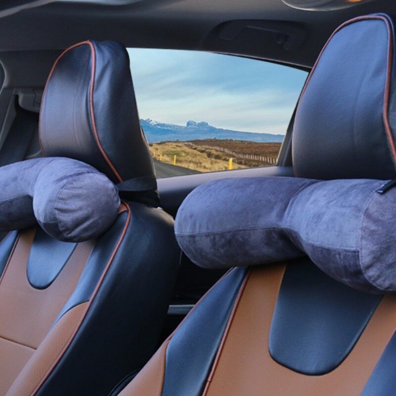 För volvo bil nackkudde bil ländryggen miljöskydd läder+utrymme minne skum bilbarnstolskydd kudde nackstöd