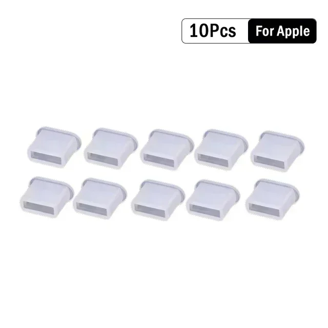 Cubierta protectora de puerto de carga de Cable de datos de silicona, tapa antipolvo para IOS tipo C, Protector de cubierta Micro USB para línea de datos: Plata