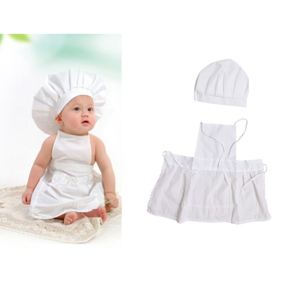 Newborn Photography Props Costume Little Chef Hat Photo Props for Bread Clothing Suit for Baby Girls Boys Photo Shooting Outfit: hat cloth