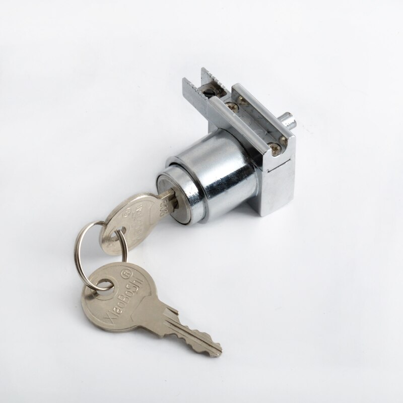 Plunger Push Lock With 2 Key For Sliding Glass Door Showcase Lock Furniture Cabinet Lock 5mm-8mm Thickness Hardware