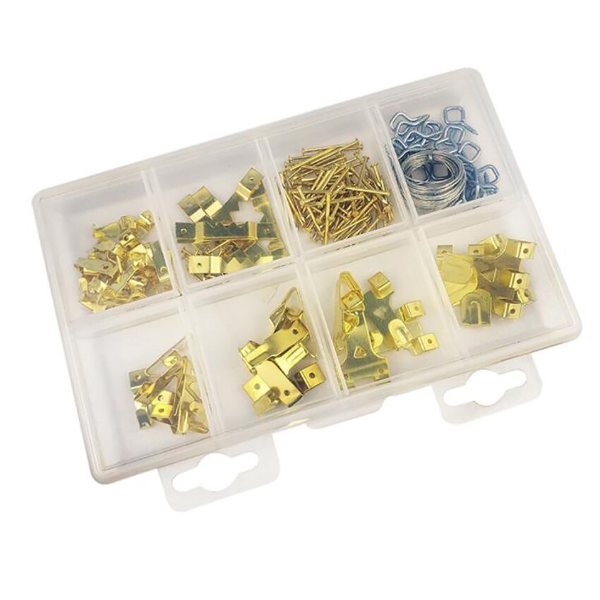 200/177Pcs Photo Picture Frame Hardware Hanging Kit Set, Assortment Wall Mounting Hanging Kit with Sheep Eyes Wire Hooks Nails