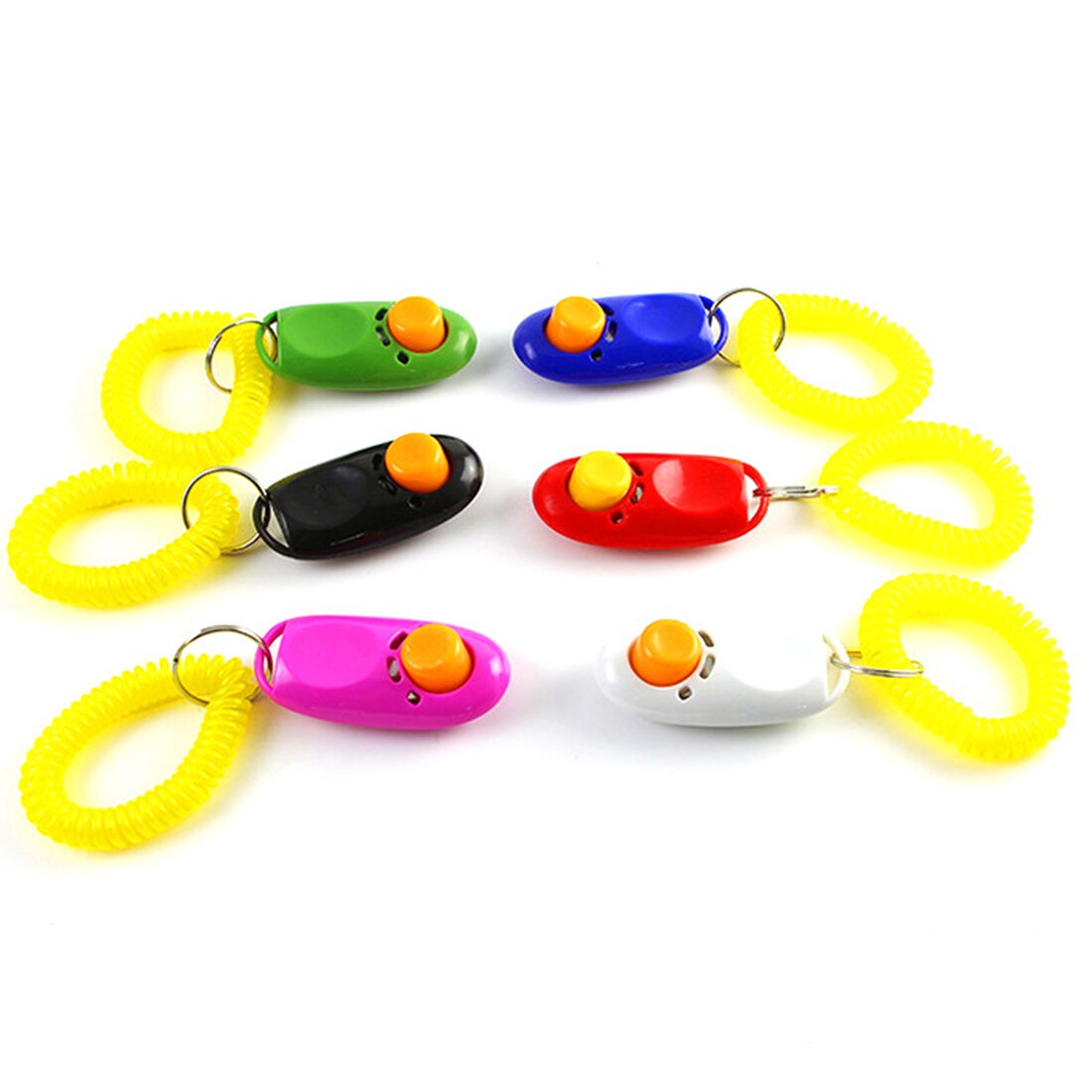 6 Colors Pet Dog Clicker Training Trainer Aid Wrist Dogs Clickers Stop Barking Pet Training Repeller Pet Products