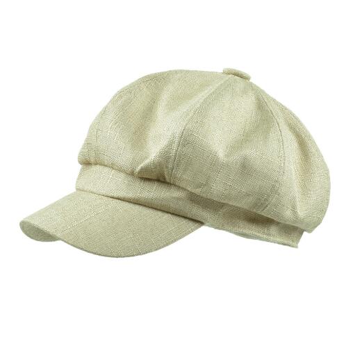 Krantenjongen Dunne Cap Katoen Linnen Baret Hoeden Voor Vrouwen Zomer Vintage Effen Beige Achthoekige Cap Dames Baker Jongen Kunstenaar Cap