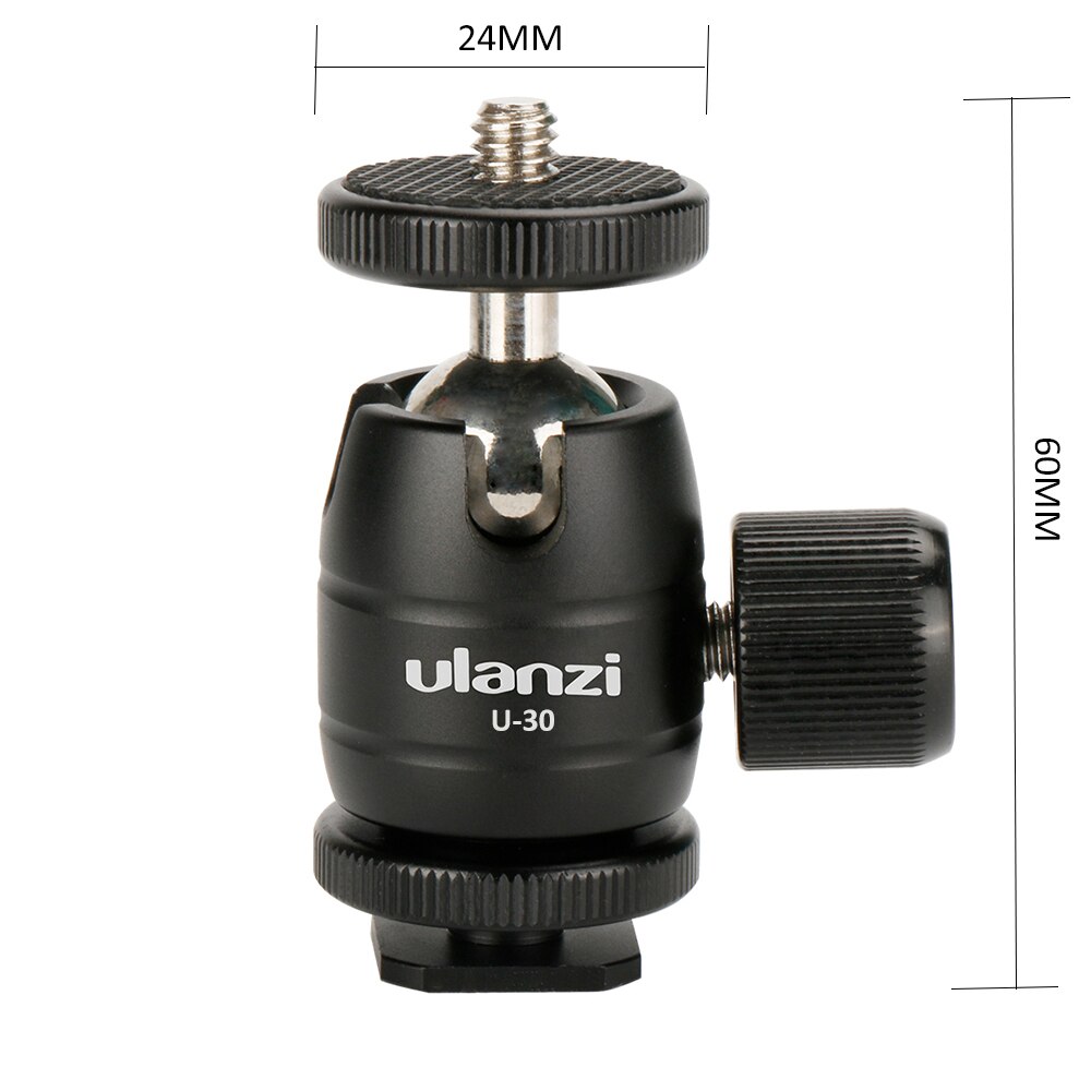 Mini Metal Ball Head 1/4 Screw Mount Rotatable Ballhead Tripod Accessory for Camera with Shoe