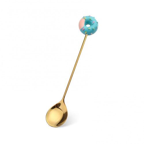 SALES! Cute Stainless Steel Cartoon Kid Spoon Donut Coffee Fork Dessert Tool: Blue Spoon