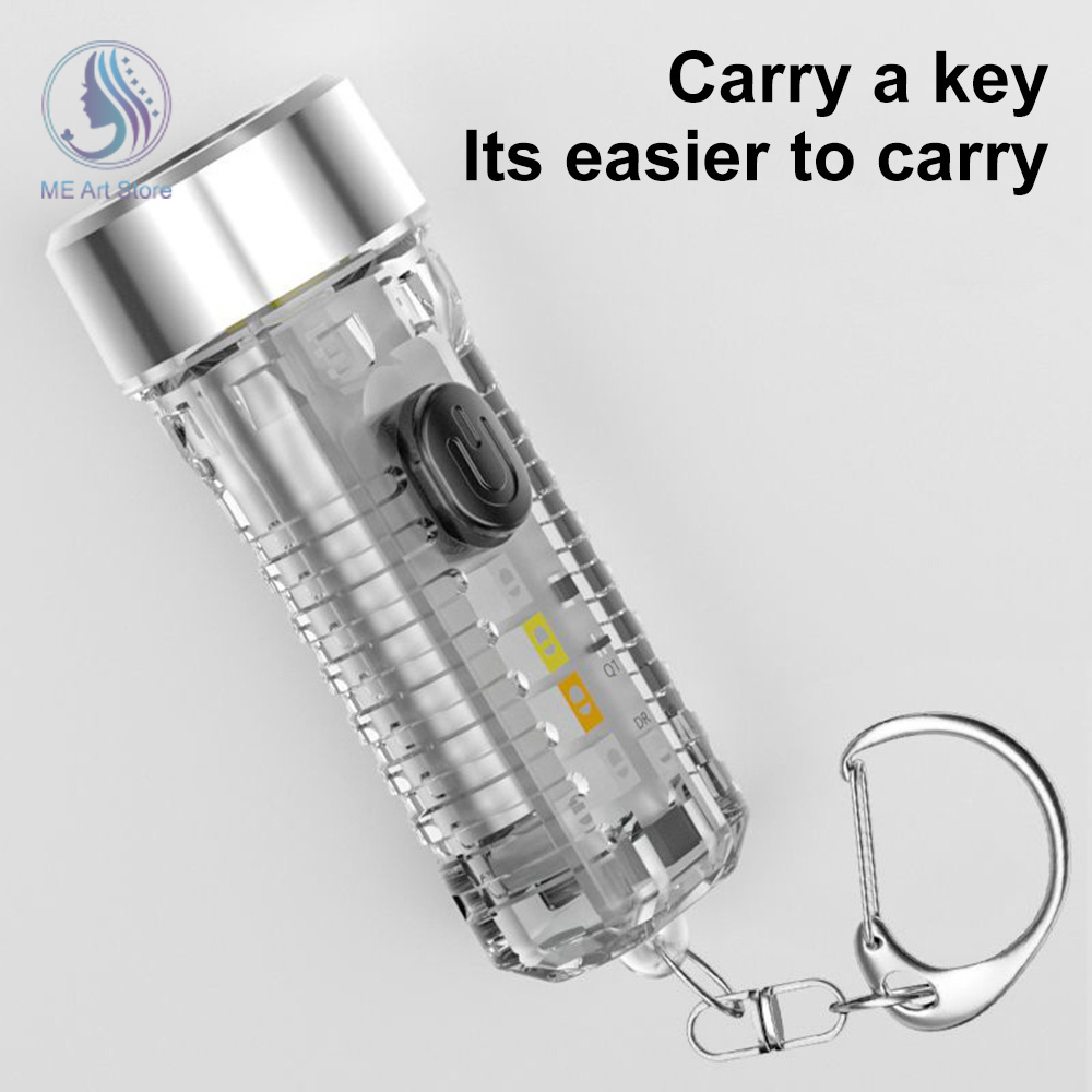 Mini Keychain Taschenlampe USB Aufladbare Multifunktions LED Lampe Wasserdichte Fluorescent Magnetic Warnung Camping Taschenlampe