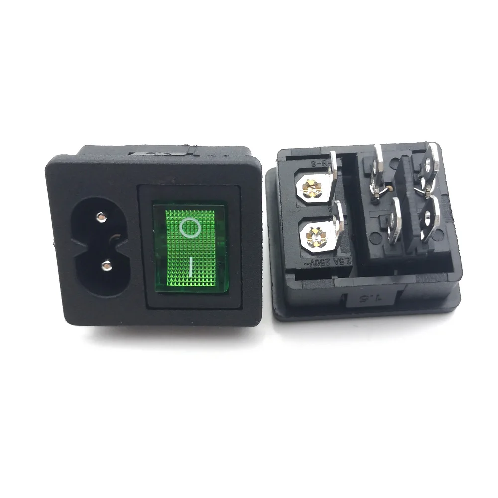 ﻿ Red Rocker Switch Fused Inlet Power Socket Fuse Switch Connector Plug Connectors Dielectric Intensity 250V 20A 500W AC: Yellow