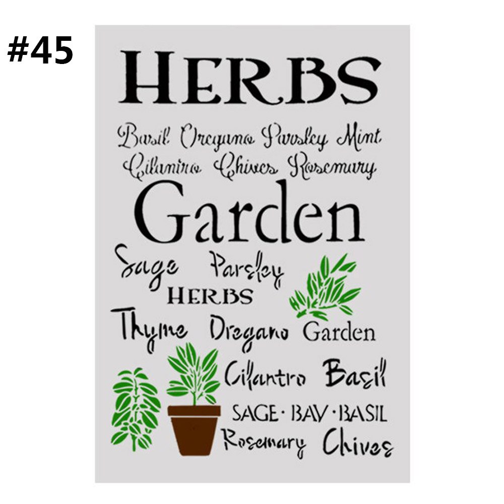 White Plastic Craft Layering Stencils Walls Painting Scrapbooking Stamp Album Decor Embossing Paper Card Template 21*29.5 cm: 45