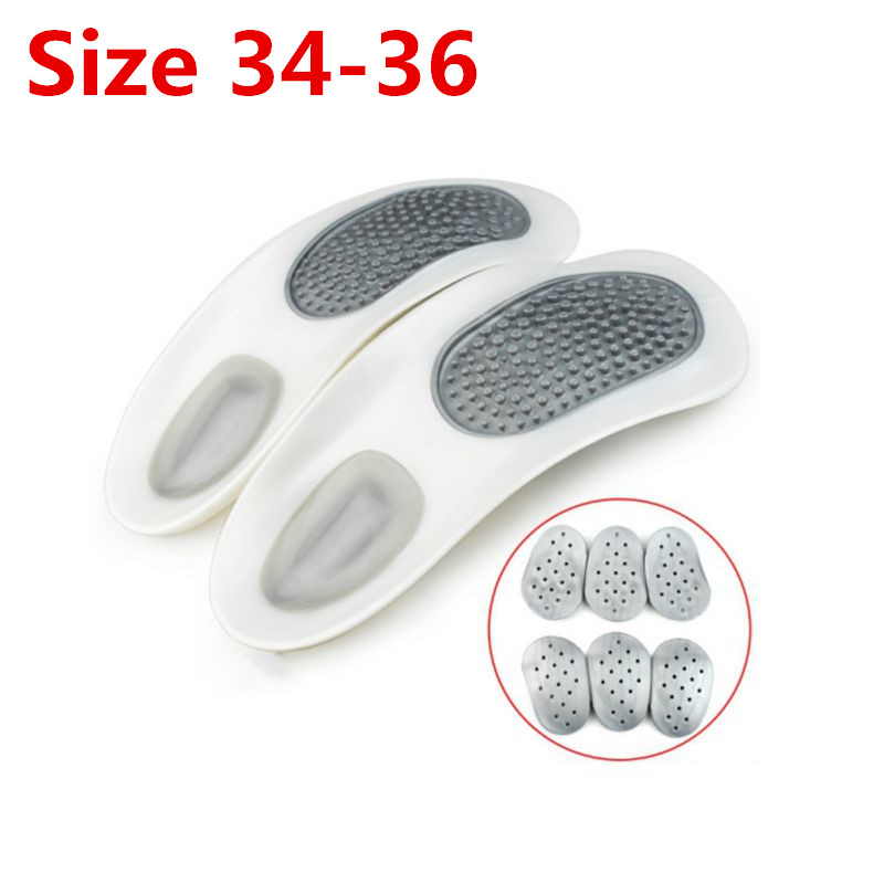 1 Pair Practical Durable Flat Feet Knock Knees Plantar Orthotics Inserts Breathable Arch Support Insoles With 8 Correction Pads: 34-36