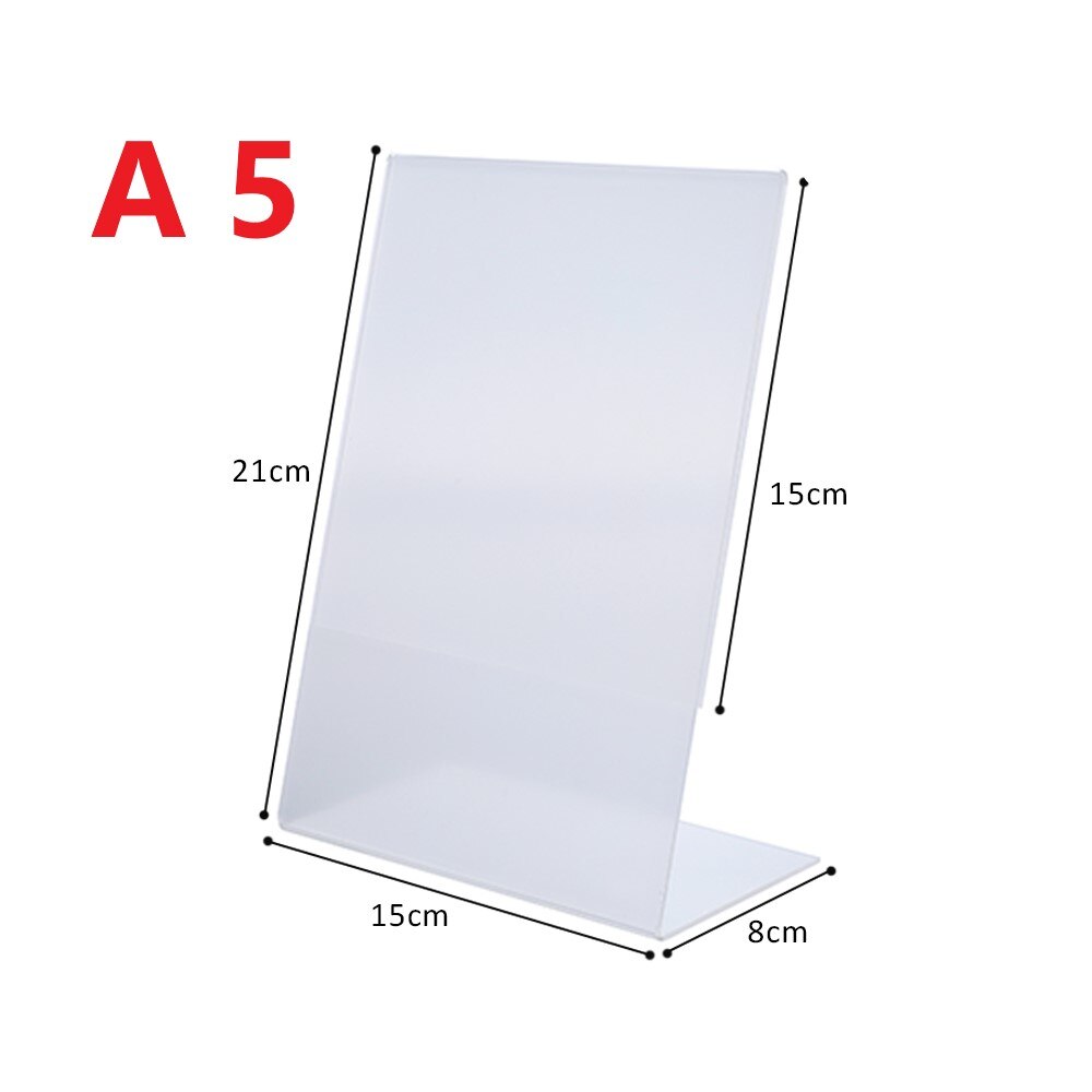 5Pcs A4/A5/A6 Acrylic Display Stands Poster Holder Menu Frame Photo Frame Holder Showing Leaflet Holder QR Code Frame Stands: A5