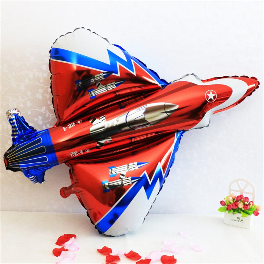 Inflatable Aircraft Cartoon Plane Ballons Inflatable Foil Fighter Plane Balloons For Baby Boy Shower Kids Birthday Party Decor