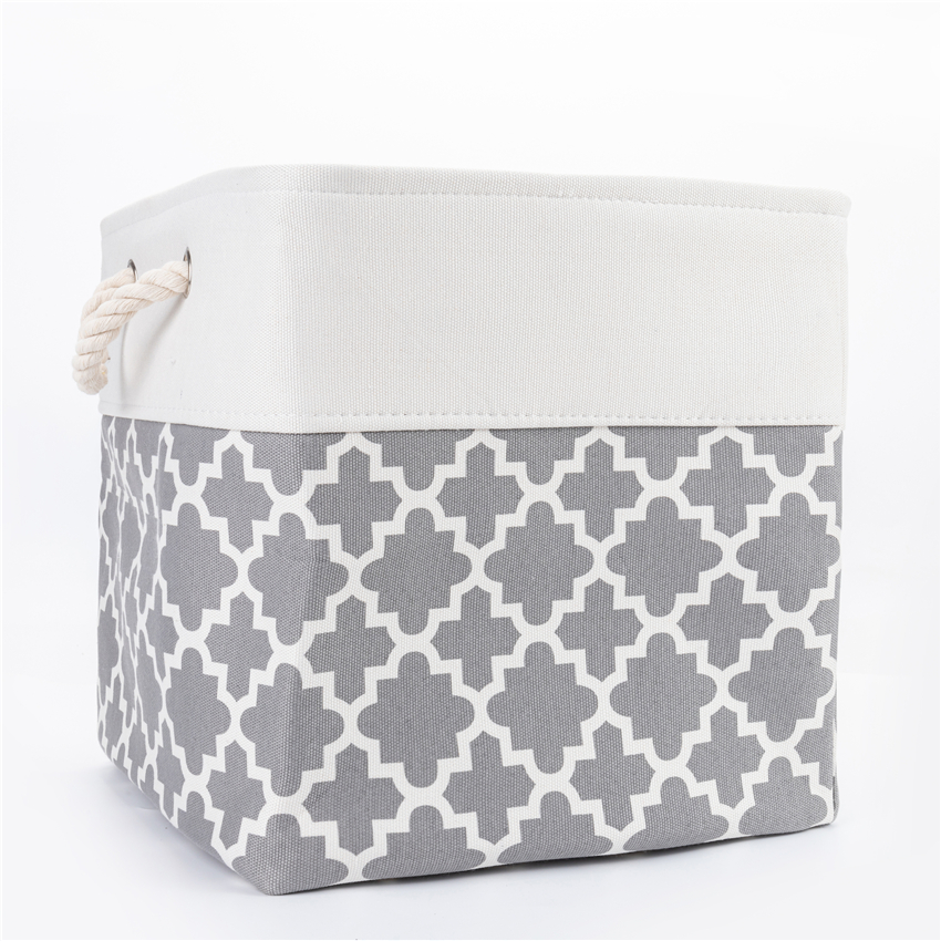Large Foldable Storage Bin Collapsible Sturdy Fabric Storage Basket Cube Cotton Handles for Organizing Shelf Nursery Toy Closet: 4