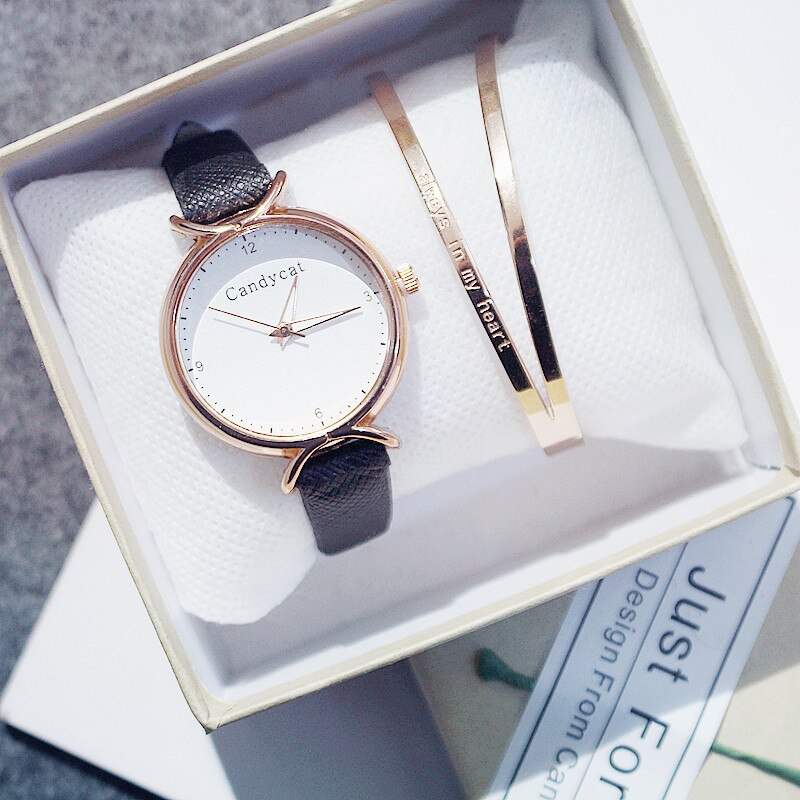 Meisjes Horloge Koreaanse Student Mode Meisje Eenvoudig En Mooie Junior High School Candycat Veelzijdige Kleine Verse Quartz Horloge: B bracelet2(no box)