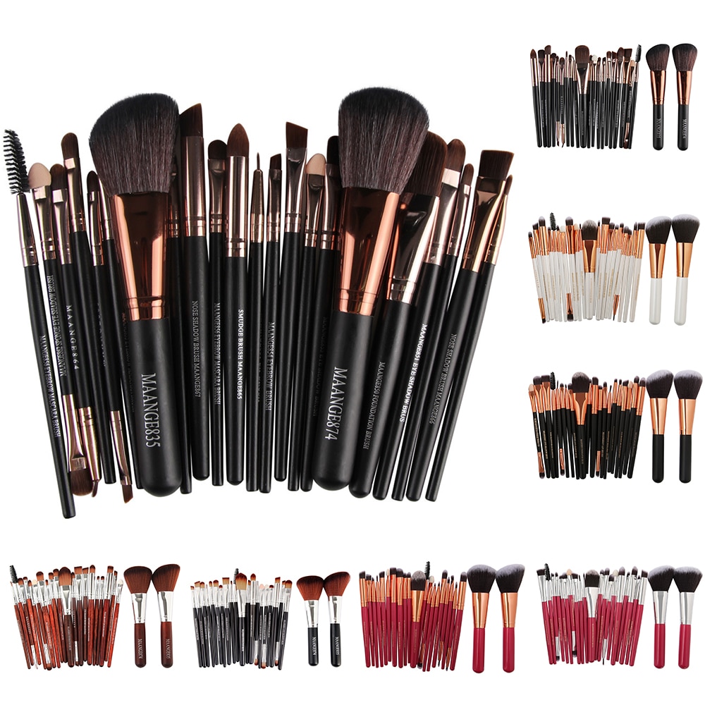 MAANGE 22 unids/set conjunto de brochas de maquillaje cosméticos para sombra de ojos cejas mezcla de bases Blush Beauty Makeup Tool
