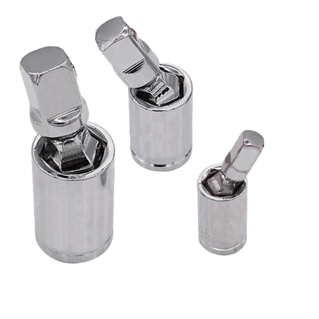 3PCS Set Swivel Impact Adapter Universal Joint Driver Socket, Hardened Chrome-vanadium steel construction for superior strength