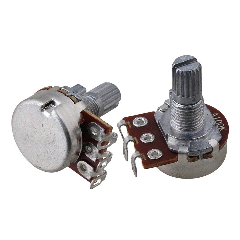 A100k Short Shaft 15mm Linear Pot Guitar Tone Potentiometer for Electric Guitar Set of 10