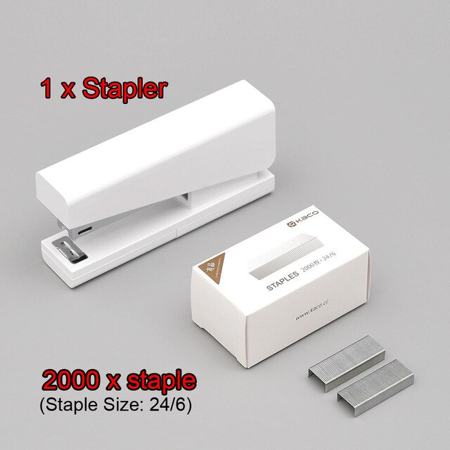 Original Xiaomi Mijia Kaco LEMO Stapler 24/6 26/6 with 100pcs Staples for Paper Binding Business School Office Use: Set 2