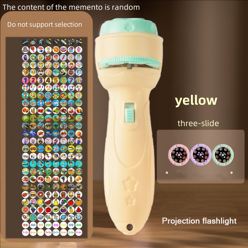 Projectorzaklamp Vroeg onderwijs educatieve ontwikkeling speelgoed kinderverlichting lichtgevende speelgoed cartoon patroon projector: YELLOW