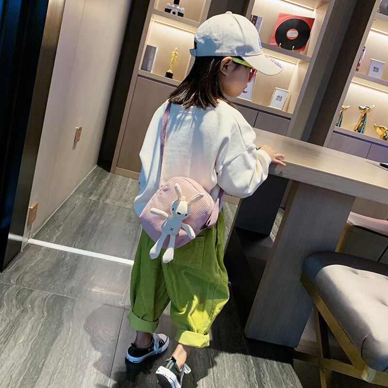 Leuke Meisjes Kleine Portemonnee Corduroy Bunny Mouse Kinderen Schoudertas Baby Jongens Crossbody Tassen Prinses Accessoires