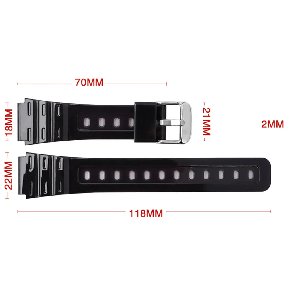 Correa de reloj para Casio F-91W F-84 F-105/108 A-158/168 AE-1200/1300 pulsera de silicona colorida transparente accesorios 18mm