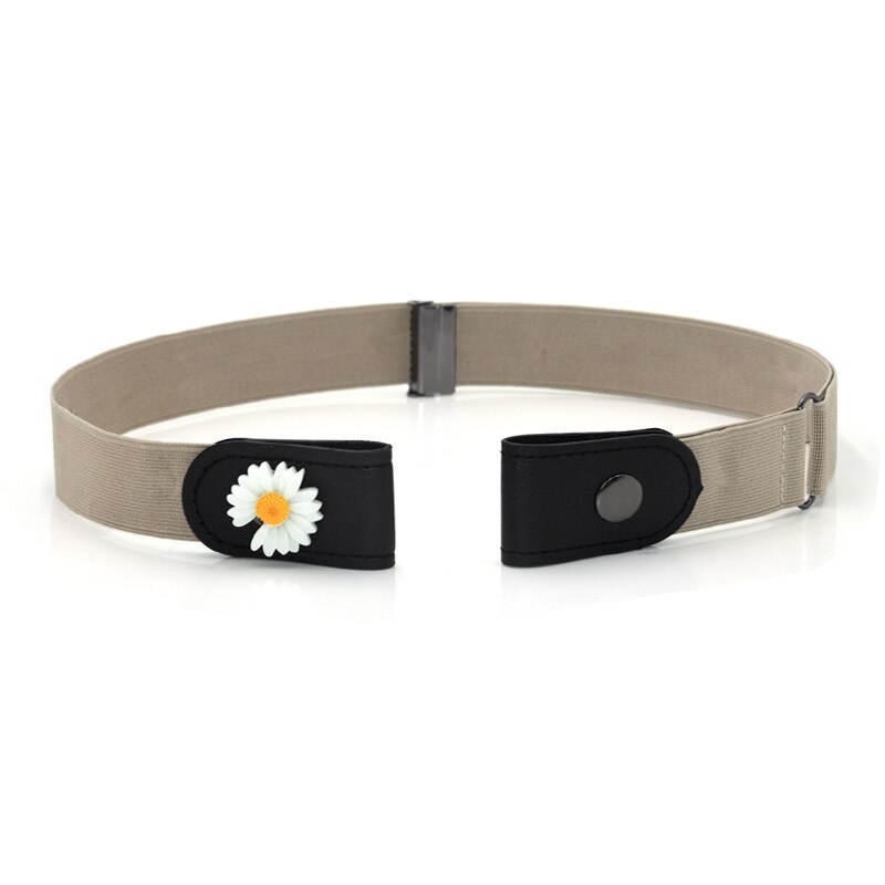 Let bælte uden spænde blomsterbælter til kvinder jeans stretch riem extensible piger usynlig easybelt cinturon: Khaki bælte