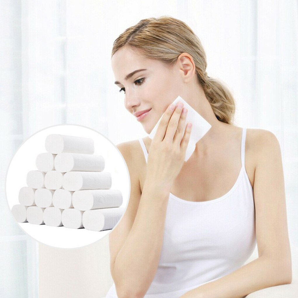 10 Rolls Toilet Paper Roll Home Hotel Paper Towel Restaurant Bathroom Washroom Soft Tissue Roll Wood Pulp Paper