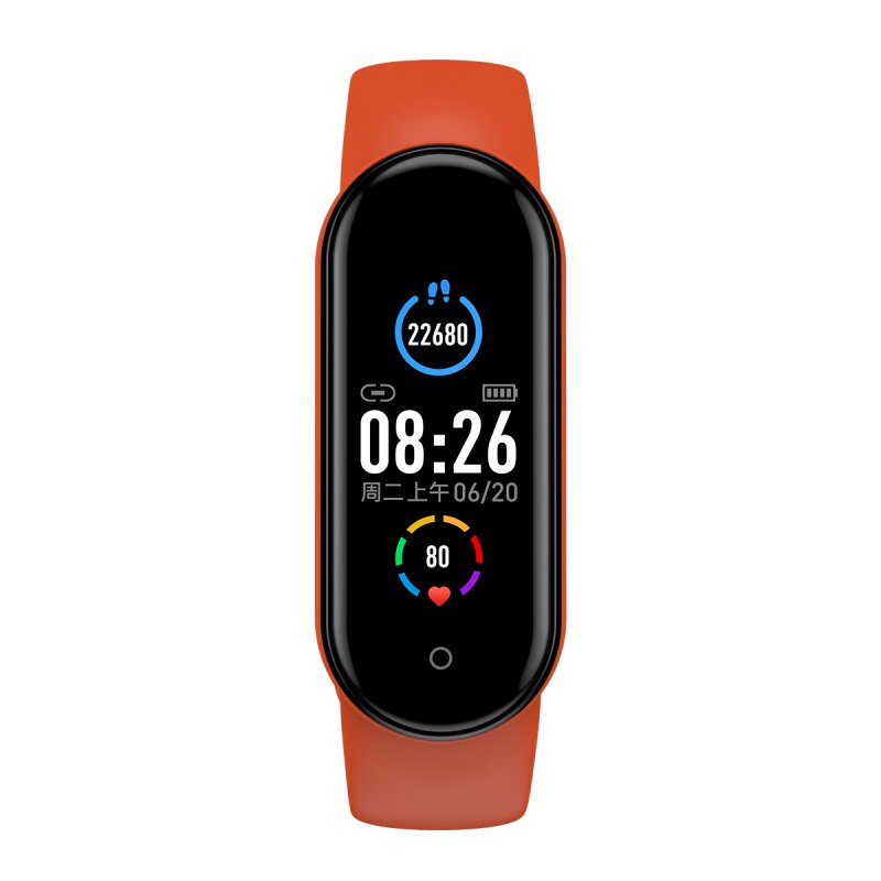 M5 smart watch de presión arterial, oxígeno en sangre ejercicio de seguimiento de contador de paso respirar IP67 pulsera inteligente