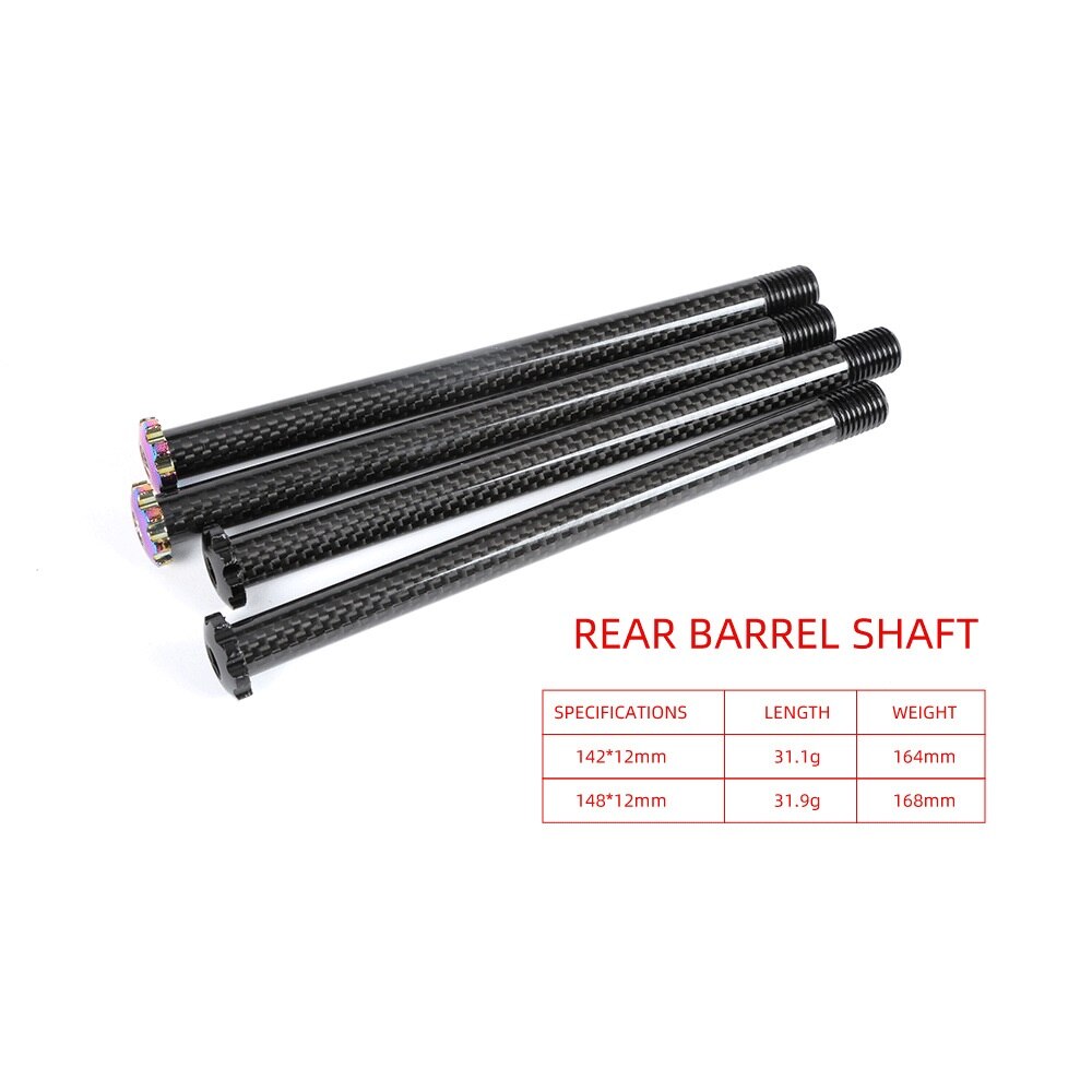 Karbon mtb navaksel gjennom aksel 12/15mm landeveissykkel foran baknav spyd hjulaksel navaksel 15 x 100 12 x 100 12 x 142 12 x 148 15 x 110