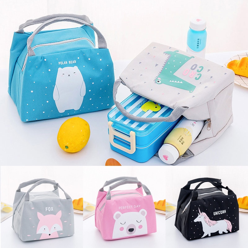 Cartoon Animal Baby Food Storage Thermo Bag Portable Baby Bottle Food Warmer Insulation Bag Milk Bottle Holder Lunch Mummy Bag