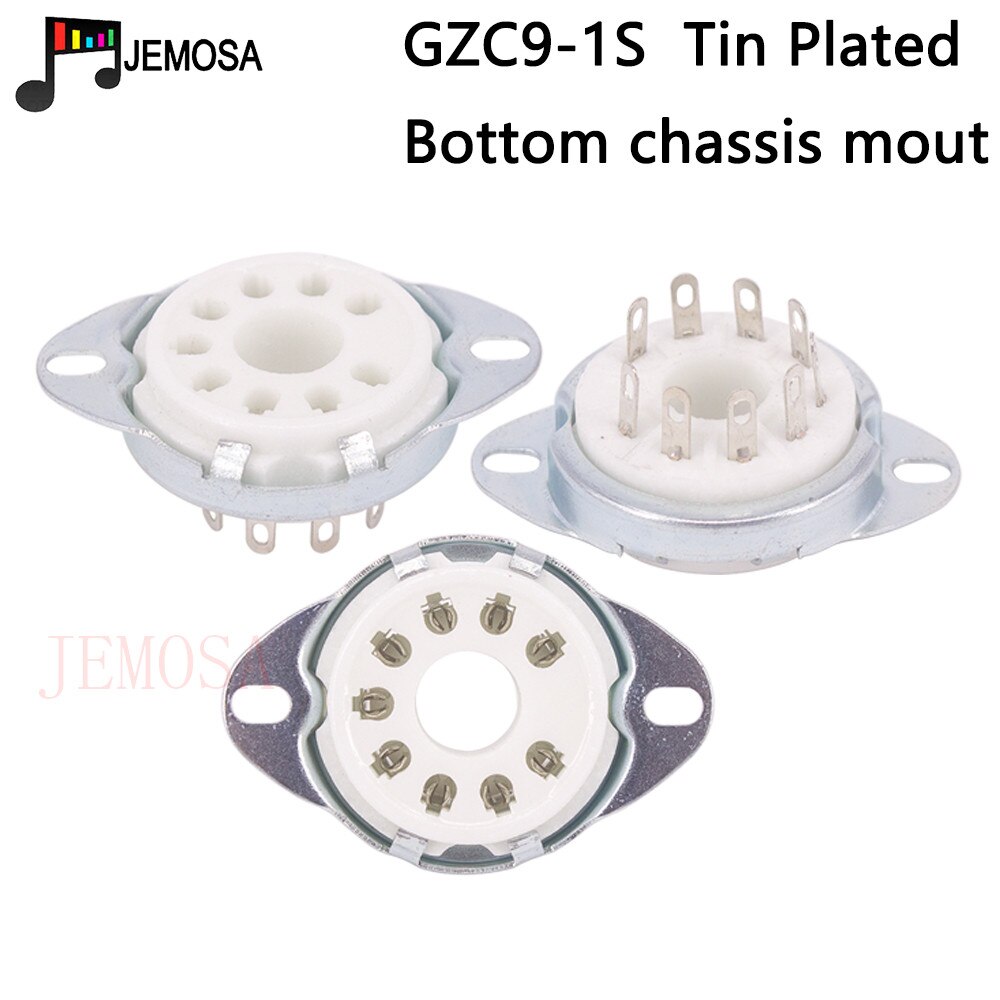 8pcs ceramic tube socket big 9 pins tube socket GZC9-2-F for EL504 PL504 EL519 PL519 6p12p Vacuum Tube Amplifier