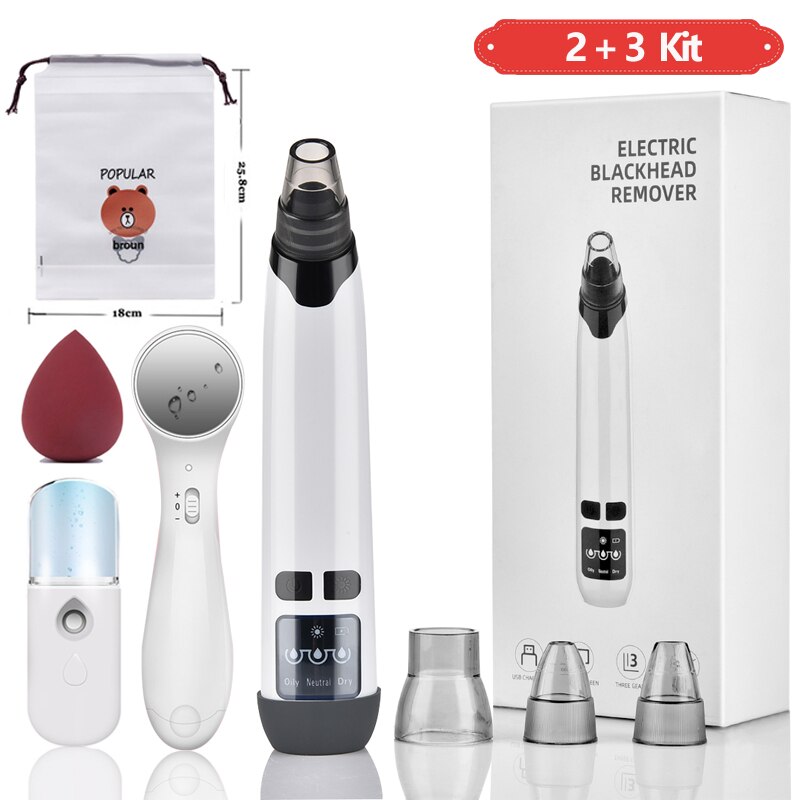 Blackhead Remover Face Deep Nose Pore Acne Cleaner Pimple Removal Vacuum Suction Deep Facial Clean Diamond Beauty Skin Care Tool: Set1